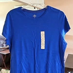 St. John's Bay blue short sleeve shirt new with tags